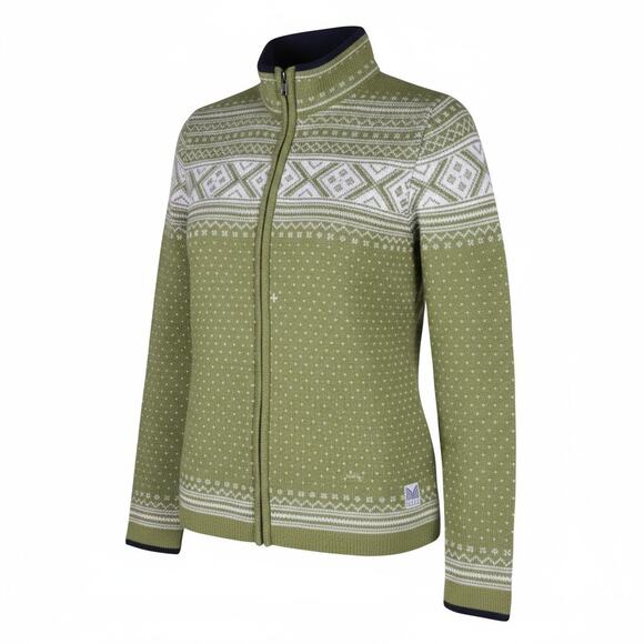 Dale of Norway Valle Sweater Cardigan Womens Large Full Zip 100% New Wool Green - Picture 1 of 14